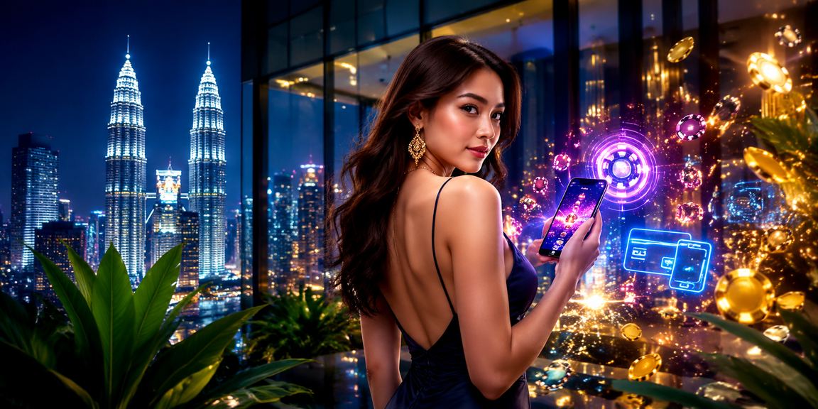 Pemain kasino dalam talian di Kuala Lumpur menggunakan peranti mudah alih bergaya batik